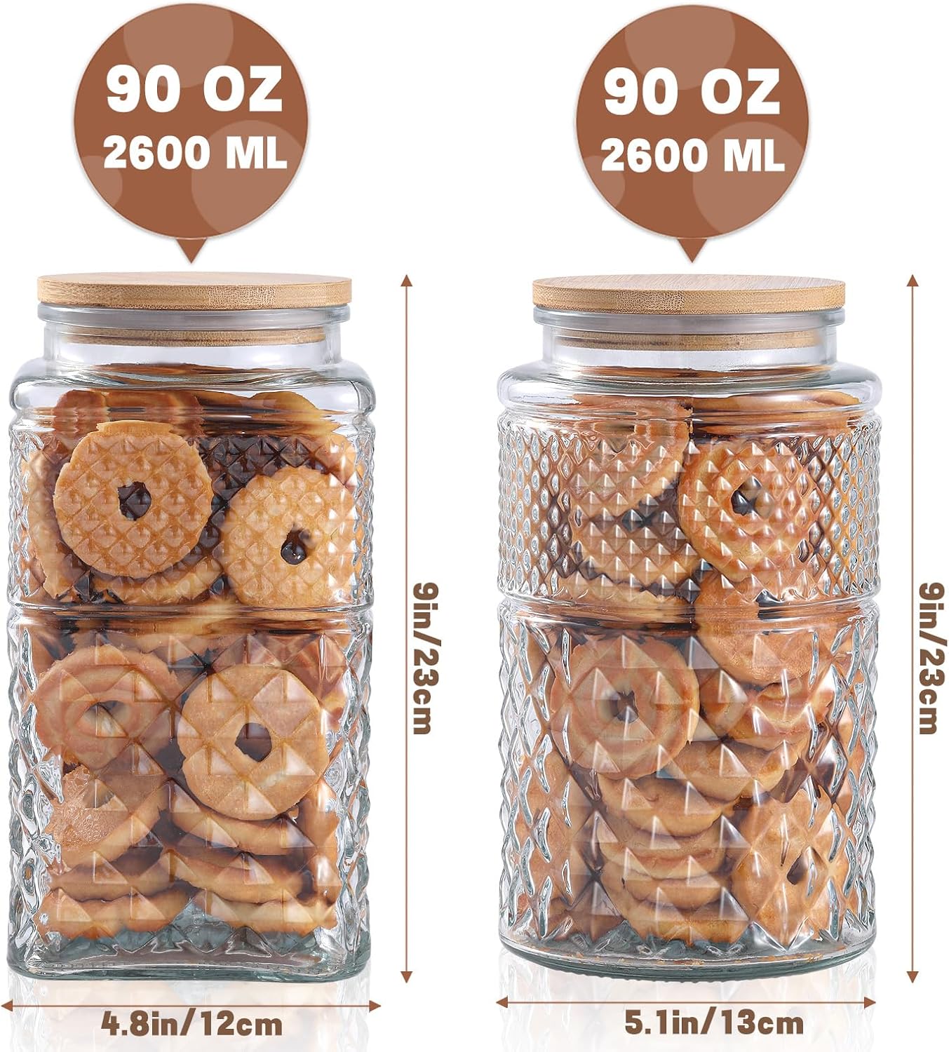 0.7Gallon/2600ml Glass Cookie  - Food Storage Glass Containers Large recensie en prijs