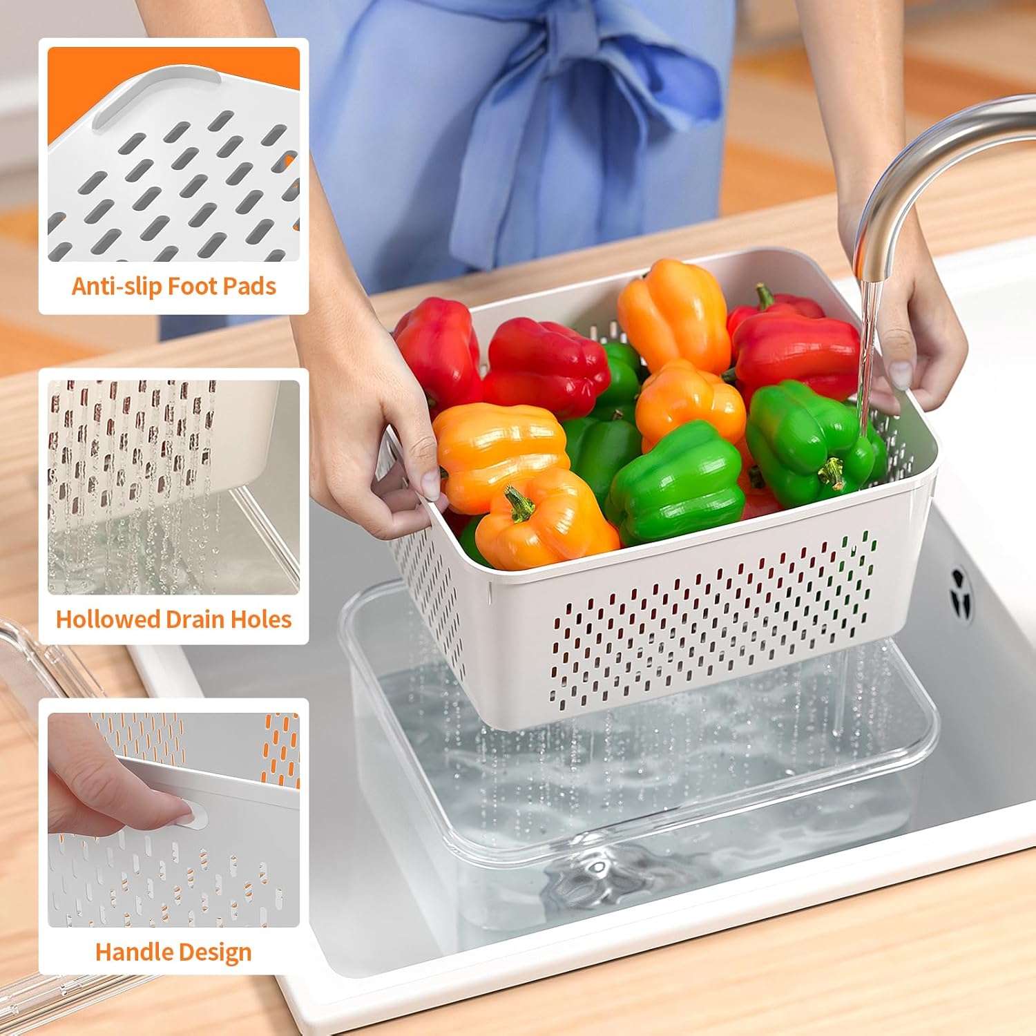5 PCS Large Fruit Storage Cont - Food Storage Containers With Lids recensie en prijs
