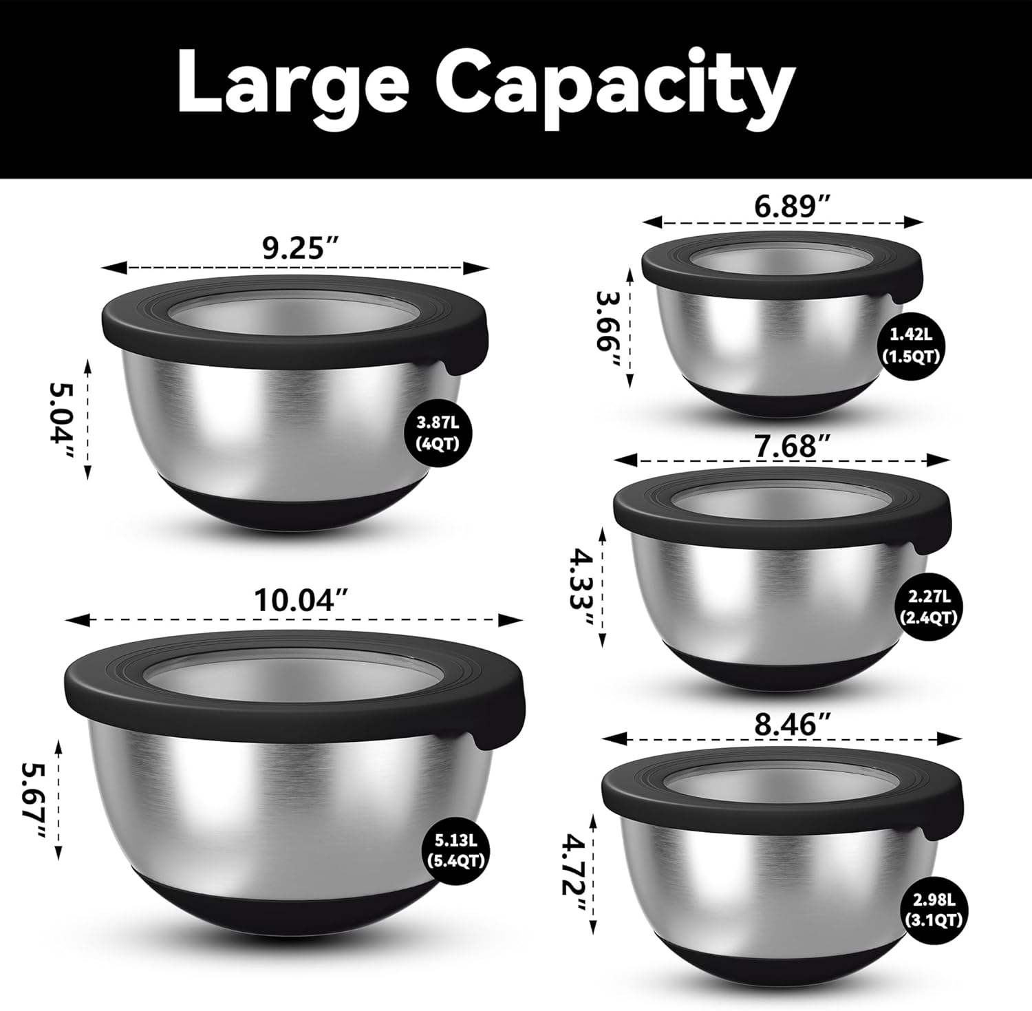 Stainless Steel Mixing Bowls w - Food Storage In Stainless Steel recensie en prijs