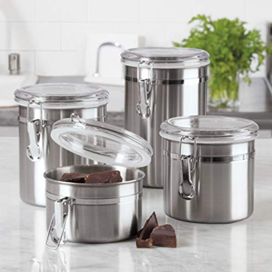 Set of 4 Stainless Steel Kitch - Food Storage In Stainless Steel recensie en prijs
