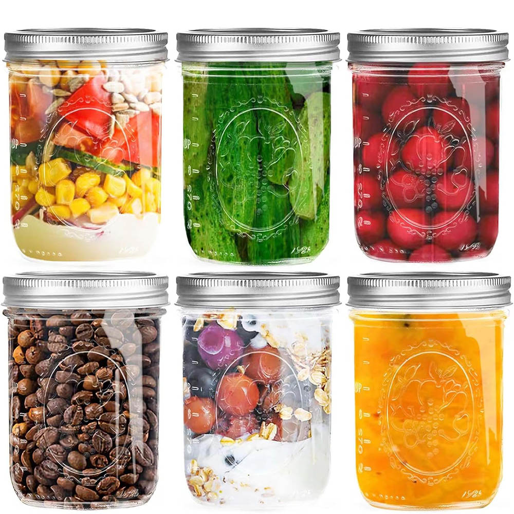 16oz Wide Mouth Mason Jars wit - Food Storage Lid recensie en prijs
