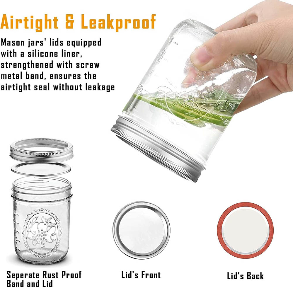 16oz Wide Mouth Mason Jars wit - Food Storage Lid recensie en prijs