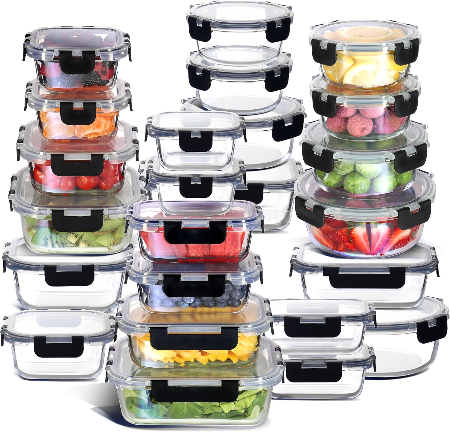 48-Piece Glass Food Storage Co - Food Storage Containers With Lids recensie en prijs