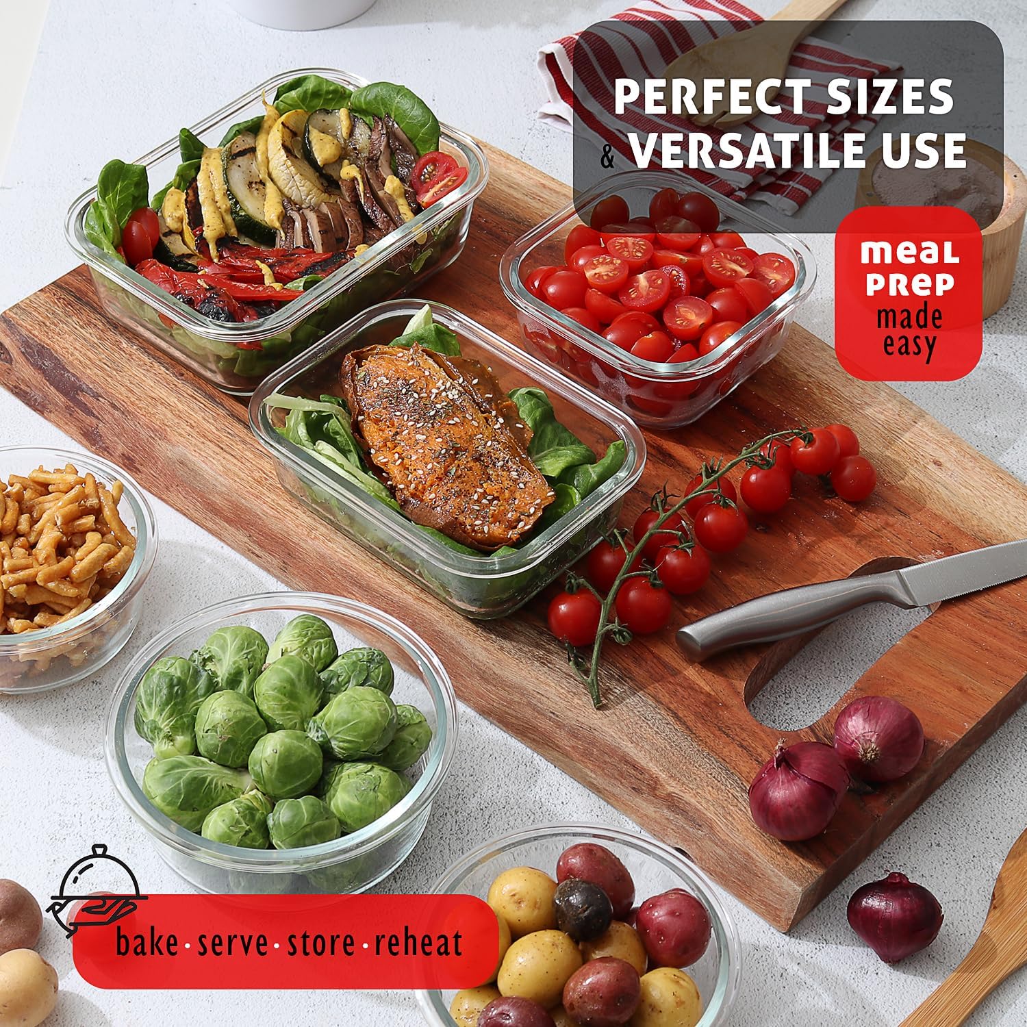 48-Piece Glass Food Storage Co - Food Storage Containers With Lids recensie en prijs