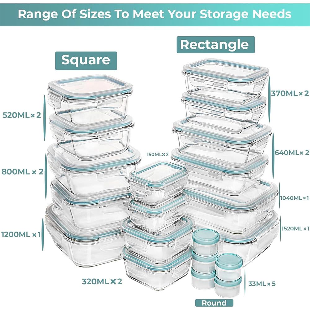 Pc Set Glass Food Storage Cont - Food Storage Containers With Lids recensie en prijs