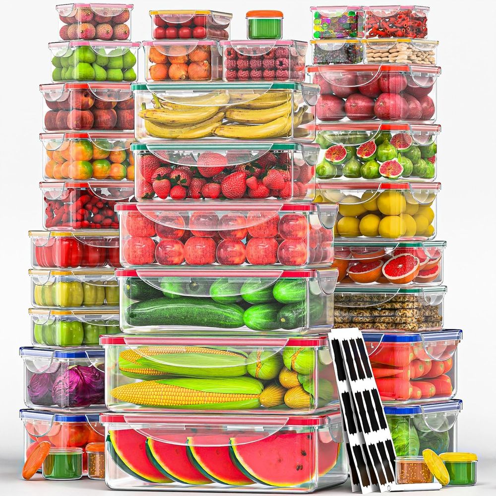 70 Pcs Large Food Storage Cont - Food Storage Containers With Lids recensie en prijs