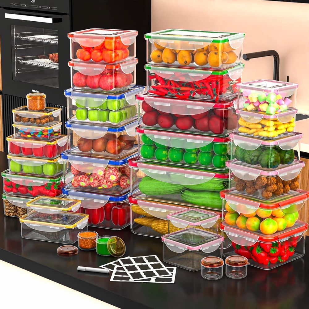 70 Pcs Large Food Storage Cont - Food Storage Containers With Lids recensie en prijs