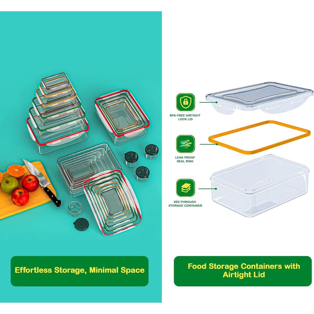 70 Pcs Large Food Storage Cont - Food Storage Containers With Lids recensie en prijs