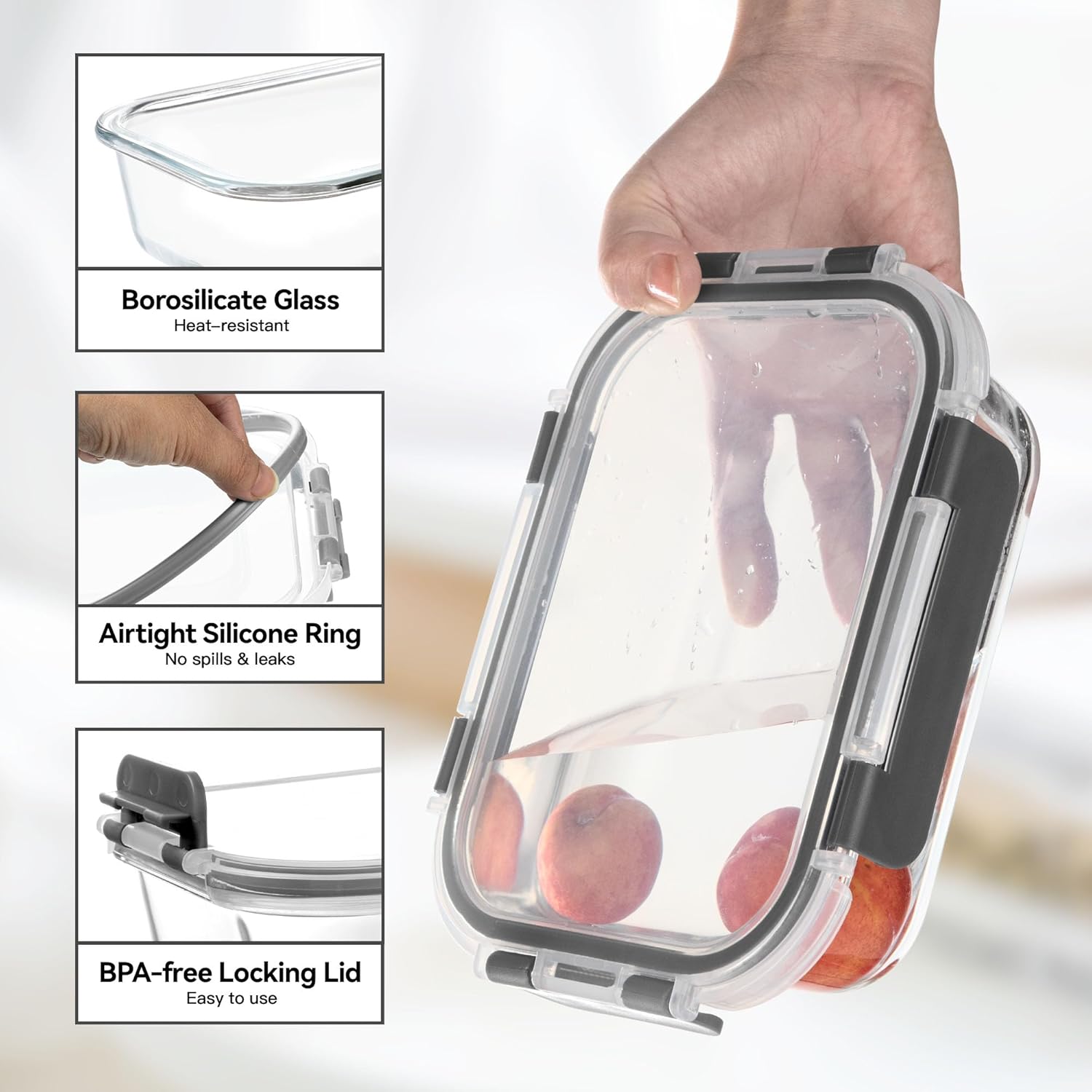 Glass Food Storage Containers, - Food Storage Containers With Lids recensie en prijs